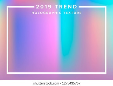 Holographic foil/ paper vector texture. 2019 Trends: Glossy iridescent pastel texture with stains and irregularities. Vaporwave/ retrowave style inspiration.