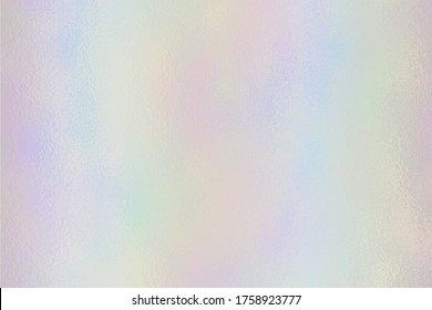 Holographic foil. Rainbow texture. Iridescent, background. Neon gradient. Hologram effect. Sparkly metal texture. Soft backdrop for design prints. Silver radiance background. Metallic pattern. Vector