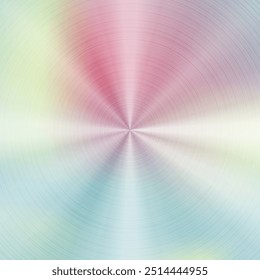 Holographic foil round metallic gradient texture abstract background. Vector art colorful design