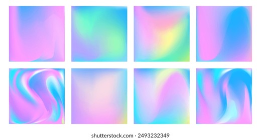 Holographic foil set. Abstract wallpaper background. Hologram texture. Premium quality. Modern vector design