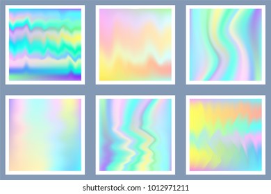 Holographic Foil Set. Vector Illustration