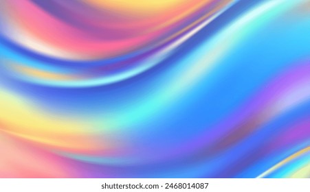 Holographic foil texture. Iridescent holographic foil. Abstract background. Hologram texture in pastel colors. Vector illustration.