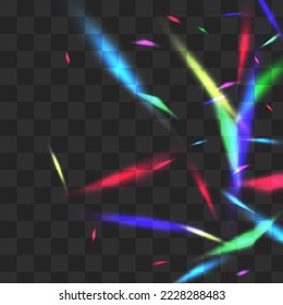Fondo transparente del vector del aceite holográfico. Fondo Glint de Refracción Irlandesa. Folleto superpuesto de Shine Kaleidoscope. Rama de glints festivos degradados.