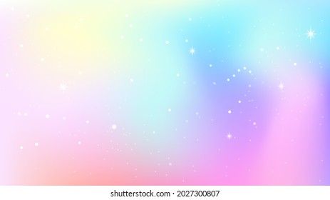 Holographic galaxy background with stars. Abstract fantasy constellation. Vanilla sky.