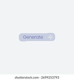 Holographic generate button with a glass effect on a transparent background. user interface design and modern web applications.