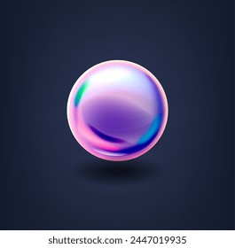 Esfera geométrica holográfica, forma redonda tridimensional, que se asemeja a una bola brillante con el efecto del holograma del degradado