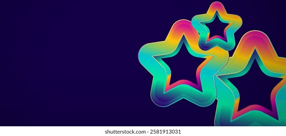 Holographic geometry abstract on blue background