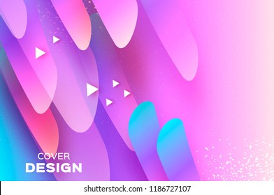 Holographic geometry background. Layered shapes composition. Dynamic line. Space for text.