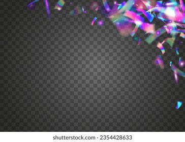 Holographic Glare. Shiny Flyer. Light Sparkles. Blur Christmas Wallpaper. Purple Party Tinsel. Festive Foil. Glitch Texture. Fiesta Art. Pink Holographic Glare