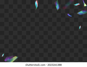 Holographic Glare Vector Transparent Background. Holo Foil Isolated Banner. Shiny Prism Dreamy Pattern. Shine Realistic Blur Poster.