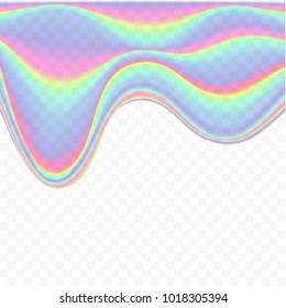 Deslizamiento holográfico hacia abajo - ilustración vectorial sobre fondo transparente