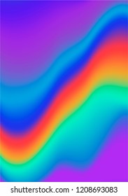 Holographic glitched texture in bright neon blue pink green colors. Vector creative illustration of lo-fi glitched screen with rainbow stains.
