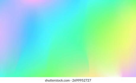 Gradiente holográfico. Textura Abstractas. Ilustración de holografía retro. Malla de neón. Cubierta metálica. Hippie fondo borroso. Textura irisada. Fallo suave. Gradiente holográfico azul