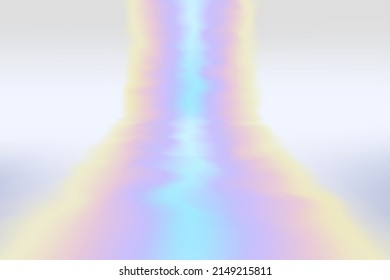 Holographic Gradient Background. Abstract Holographic Texture. Shiny Metal Background. 90s Retro Texture. Wave Rainbow Effects. Futuristic Scene Or Stage. Vector Illustration