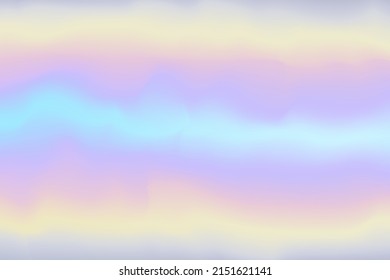 Fondo del degradado holográfico. Textura holográfica abstracta. Fondo de metal brillante. Textura retro de los 90. Holograma arcoiris. Colores pasteles. Efecto del arcoiris ondulado. Ilustración del vector de fondo futurista