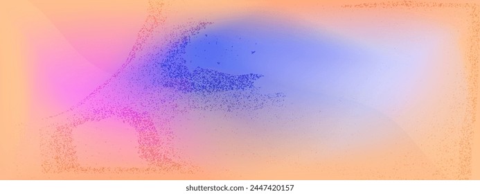Fondo de gradiente holográfico con ruido. Onda Abstractas desenfocada en color pastel con grano. Ilustración vectorial de luz holográfica y2k
