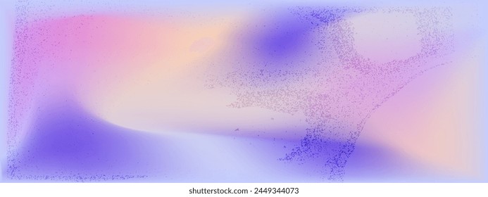 Holographic gradient background with noise. Abstract wave blur pastel color with grain. Holographic y2k light vector illustration	
