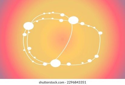 Holographic gradient background with round Y2K frame. Iridescent background in soft pastel shades for text, printing, social networks. Rainbow pink and yellow shades, minimalistic linear space design