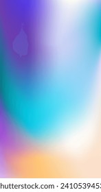 Holographic gradient blue violet yellow teal purple background. Colorful Blurred backdrop with place for text. Vector for your design, banner, poster