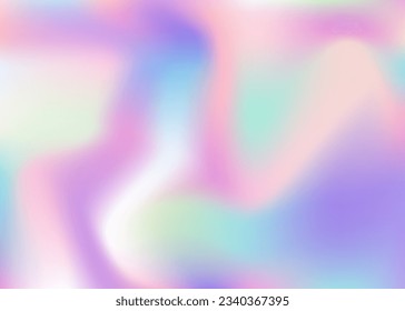 Holographic Gradient. Blur Creative Template. Blue Shiny Texture. Pearlescent Background. Hologram Background. Plastic Paper. Vibrant Light. Pop Concept. Purple Holographic Gradient