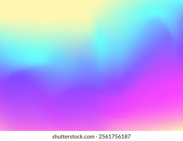 Holographic Gradient. Blur Effect. Blue Metal Texture. Hologram Texture. Neon Creative Illustration. Metalic Foil. Bright Light. Abstract Background. Purple Holographic Gradient