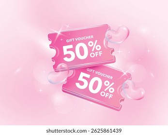 Cor cromada gradiente holográfica um rótulo de cupom. 50 por cento desconto oferecer etiqueta com brilhante, brilhante, superfície reflexiva. Sinal de promoção de preço de venda. Símbolo de oferta especial.