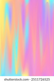 Diseño de Vector de fondo de lámina de gradiente holográfico. Cubierta vibrante del holograma iridiscente. Fondo surrealista de Anuncio de fiesta. Patrón abstracto de brillo ligero. Fondo de pantalla de movimiento líquido halográfico.
