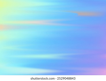 Holographic gradient foil background vector design. Neon spectrum hologram magic cover. Party banner glitch backdrop. Light brilliance abstract pattern. Colorful holography wallpaper.