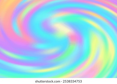 Holographic gradient foil background vector design. Iridescent hologram vibrant cover. Party banner smooth backdrop. Blur radiance abstract pattern. Futuristic holography digital wallpaper.