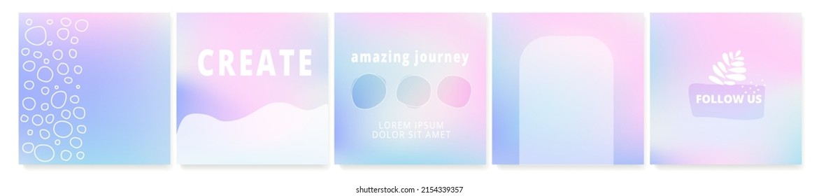 Holographic gradient foil texture vector background for social media post template  Holograph aesthetic design  pearlescent layout  futuristic mockup  ig backdrop  iridescent summer card  copyspace