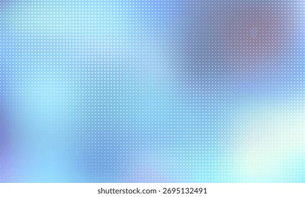 Holographic gradient halftone dots background. Vector illustration. Abstract pop art style dots on abstract blur background