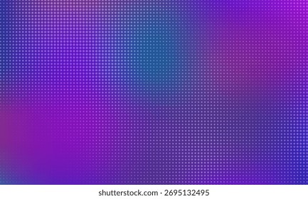 Holographic gradient halftone dots background. Vector illustration. Abstract pop art style dots on abstract blur background