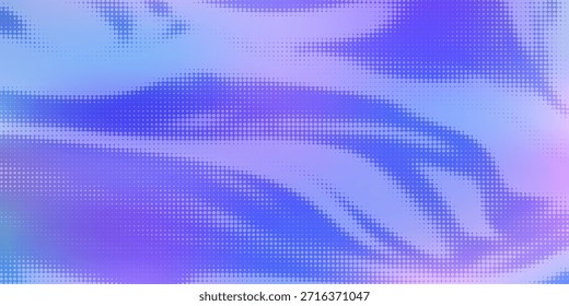 Gradiente holográfico medio tono puntos de fondo. Ilustración vectorial. Puntos Abstractas del estilo del arte pop en fondo desdibujado abstracto