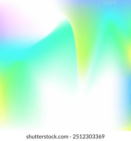 Holographic Gradient. Hippie Shiny Texture. Pearlescent Background. Retro Vector. Neon Light. Hologram Texture. Unicorn Paper. Blur Minimalist Brochure. Green Holographic Gradient