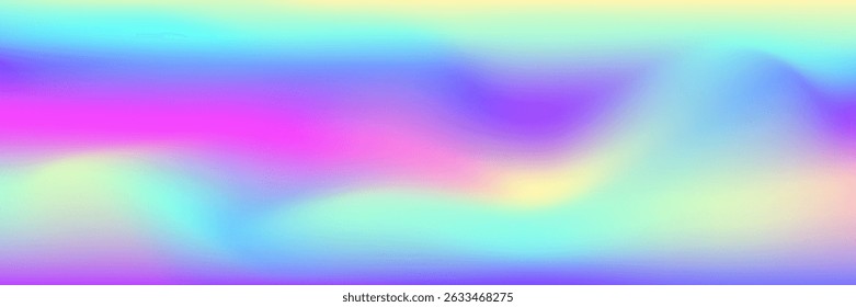 Gradiente holográfico. Textura Do Holograma. Convite para Espectro de Desfoque. Fundo macio roxo. Cartão plástico. Luz Metálica. Textura Iridescente. Formas brilhantes. Gradiente holográfico violeta