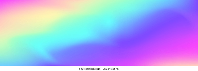 Holographic Gradient. Iridescent Texture. Cosmos Fluid. Soft Creative Template. Purple Retro Background. Bright Mesh. Abstract Texture. Shiny Poster. Blue Holographic Gradient