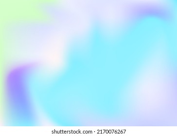 Holographic Gradient. Metal Vector. Blue Blur Background. Iridescent Texture. Minimal Foil. Retro Minimalist Illustration. Digital Fluid. Abstract Texture. Violet Holographic Gradient