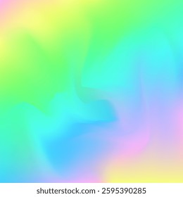 Holographic Gradient. Minimal Foil. Shiny Vector. Yellow Pop Texture. Iridescent Background. Blur Multicolor Illustration. Neon Mesh. Pearlescent Texture. Blue Holographic Gradient