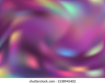 Holographic gradient neon vector illustration. Abstract neon party graphics background. Hologram colors liquid background. Lucent gradient neon holographic backdrop shimmer print.