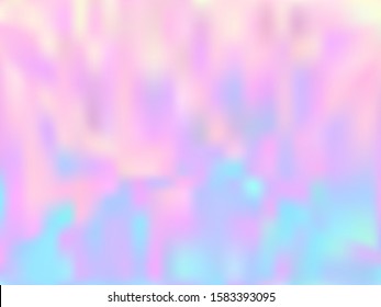 Holographic gradient neon vector illustration. Electro pastel rainbow unicorn background. Liquid colors splash background. Elegant gradient neon holographic backdrop shimmer print.