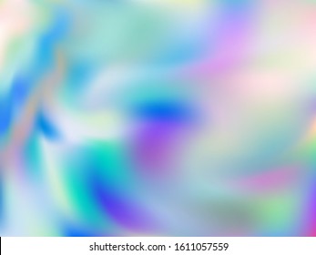 Holographic gradient neon vector illustration. Magic iridescent mermaid background. Liquid colors splash background. Fairy gradient neon holographic backdrop shimmer print.