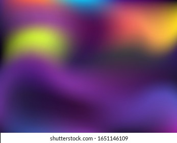 Holographic gradient neon vector illustration. Vivid neon party graphics background. Polar lights liquid colors background. Lucent gradient neon holographic backdrop shimmer print.