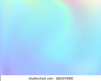Holographic gradient neon vector illustration. Fluorescent pastel rainbow unicorn background. Liquid colors splash background. Stylish gradient neon holographic backdrop shimmer print.
