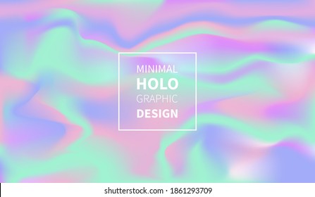 Holographic gradient neon vector illustration. Abstract background in pastel neon color. Trendy design template.
