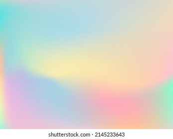 Ilustración del vector del neón gradiente holográfico. Elegante fondo de unicornio de arcoiris pastel. Luces polares fondo líquido de colores. Huella de efecto shimmer del fondo holográfico del neón de gradiente hipster.