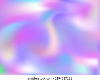 Holographic gradient neon vector illustration. Magic iridescent mermaid background. Liquid colors splash background. Futuristic gradient neon holographic backdrop shimmer print.