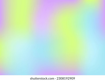 Holographic gradient neon vector illustration. Fashionable pastel rainbow unicorn background. Hologram colors liquid background. Translucent gradient neon holographic backdrop shimmer print.	