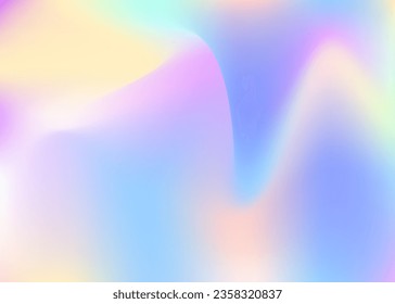 Holographic Gradient. Pop Creative Invitation. Iridescent Texture. Blue Blur Background. Retro Effect. Unicorn Mesh. Modern Light. Abstract Background. Purple Holographic Gradient