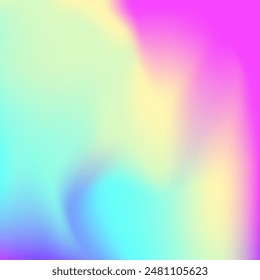 Holographic Gradient. Pop Creative Invitation. Violet Metal Texture. Rainbow Light. Hologram Texture. Pearlescent Background. Trendy Foil. Blur Concept. Blue Holographic Gradient
