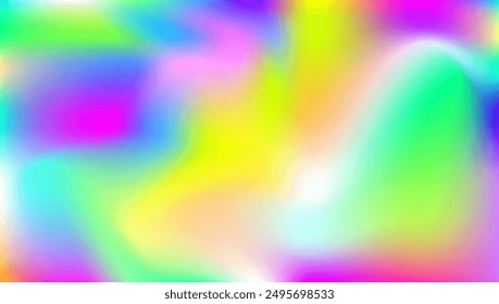 Holographic Gradient. Pop Multicolor Template. Purple Shiny Texture. Abstract Background. Retro Shapes. Graphic Card. Modern Paper. Iridescent Texture. Violet Holographic Gradient